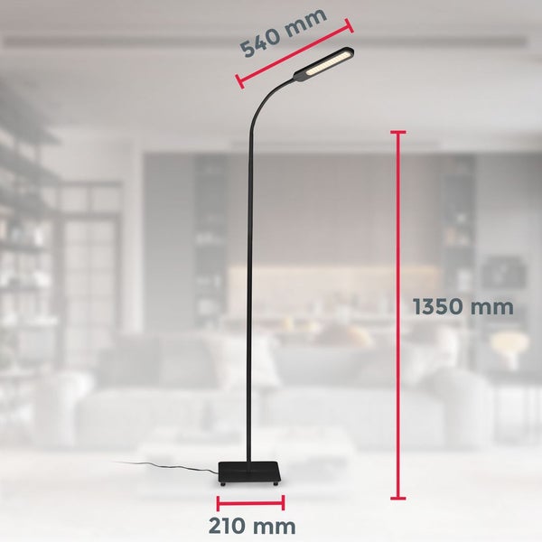 Stehlampe - 6,5W, 600lm, LED, dimmbar, touch, schwenkbar, CCT, Schwarz