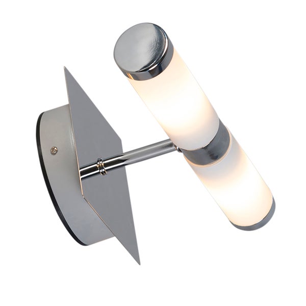 Wandleuchte mit zylindrischem Lampenschirm aus Glas und Metall