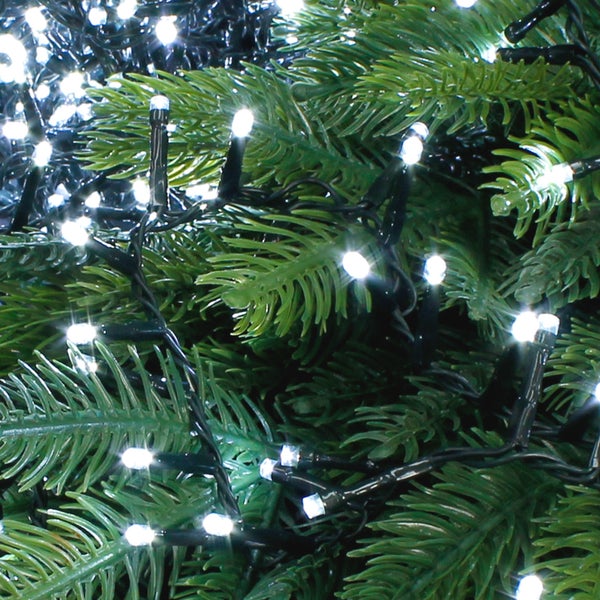 ECD Germany LED Lichterkette 30m Länge, 1500 LEDs, Kaltweiß, 3m Stromkabel, IP44, Clusterlichterkette Büschellichterkette für Weihnachten Weihnachtsbaum Weihnachtsbeleuchtung, für Innen und Außen