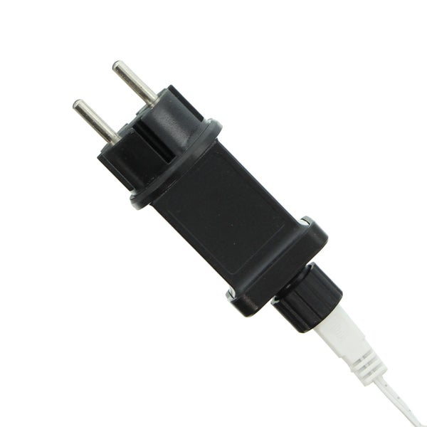 Schwarzer Eurostecker mit Kabel für Beleuchtung