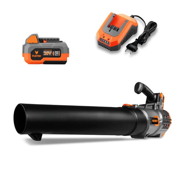 Akkubetriebener Laubsauger mit Akku und Ladegerät