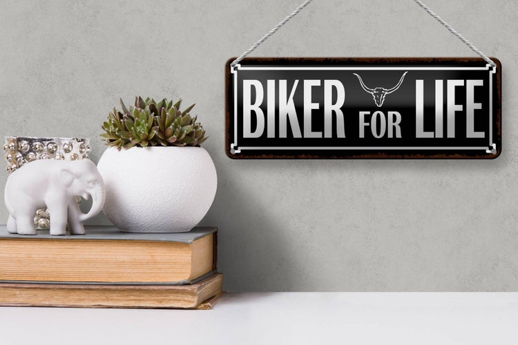 Blechschild Spruch 27x10cm Biker for life Dekoration