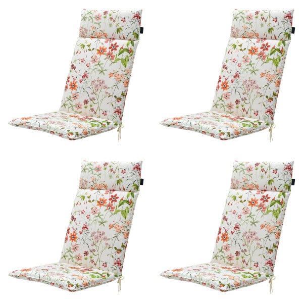 Hochlehnerauflage Milly natur - Ca. 120x50 cm - 4er-Set