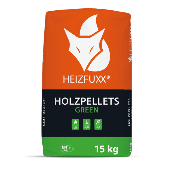 Heizfuxx Holzpellets Green 15kg x 20 Sack 300kg Palette Pellets Im Papiersack Ökopellets Holzpellets Im Papiersack