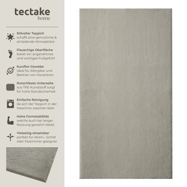Kurzflorteppich tectake rutschfeste Unterseite verschiedene Größen und Farben 60 x 110 cm