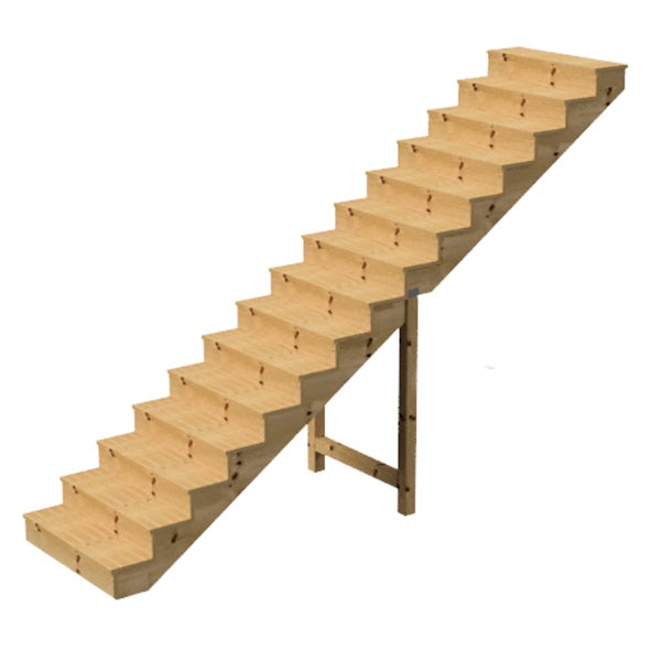 Außentreppe, Gartentreppe, Terrassentreppe  Holz Höhe 258cm 15 Stufen, Breite 120cm, MIT Setzstufen