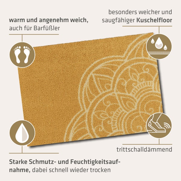 Akzente Feel Badematte mit Motiv in Gelb Fußmatte 50 x 70 cm, rutschfest, saugfähig