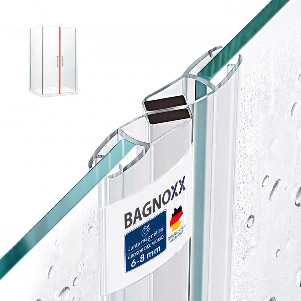 Magnetische Duschdichtung für Duschtüren mit einer Glasdicke von 6 bis 8 Millimeter von Bagnoxx