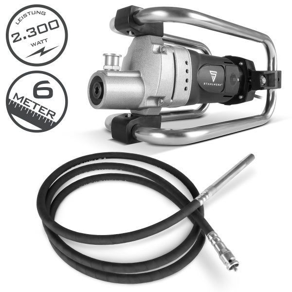 Betonrüttler mit einer Leistung von 2300 Watt und einer Schlauchlänge von 6 Metern