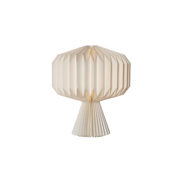 Tischleuchte aus Papier mit plissiertem Schirm