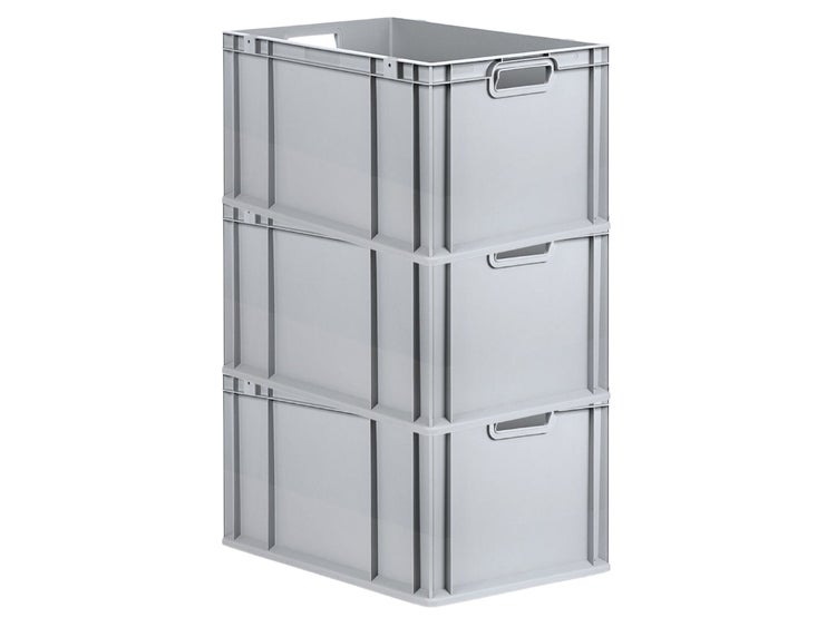 PROREGAL Spar Set 3x Eurobox Nextgen Economy Griffe Offen HxBxT 32 x 40 x 60 cm 65 Liter Eurobehälter Transportbox Transportbehälter
