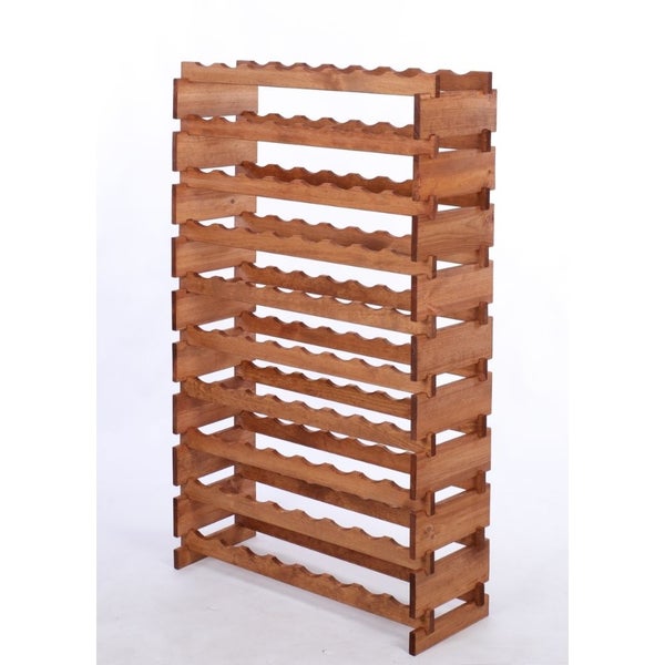 Weinregal VINOTECA FLEX PRO HxBxT 135x84x28cm 80 Flaschen auf 10 Ebenen Massives Kiefernholz Braun geölt