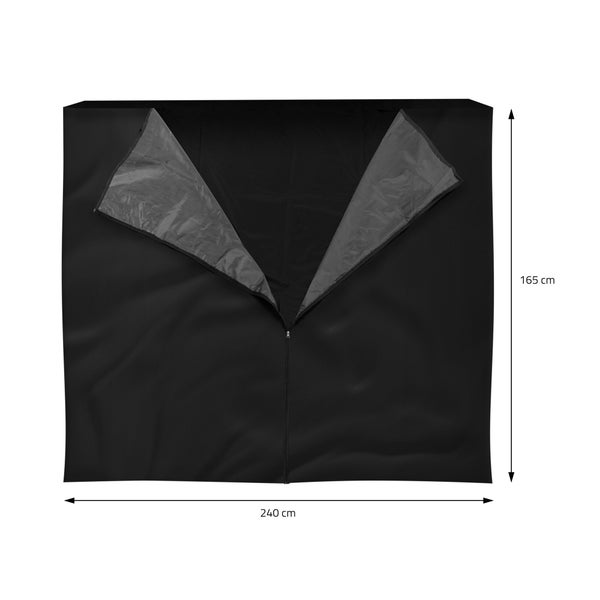 ML-Design Kaminholzregal Abdeckung, LxH: 240 x 165 cm, Schwarz, wetterfest, Polyester Wetterschutz, Schutzhülle für Feuerholzregal, Brennholzregal Abdeckplane, Holzregale Außen Regenabdeckung Hülle