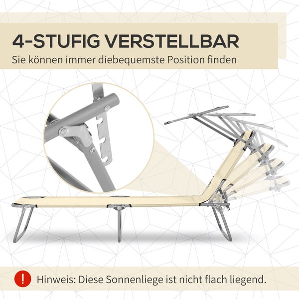Sonnenliege mit vierfach verstellbarer Rückenlehne