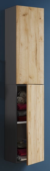 Holz Badmöbel Bad Hochschrank Badschrank Lendas