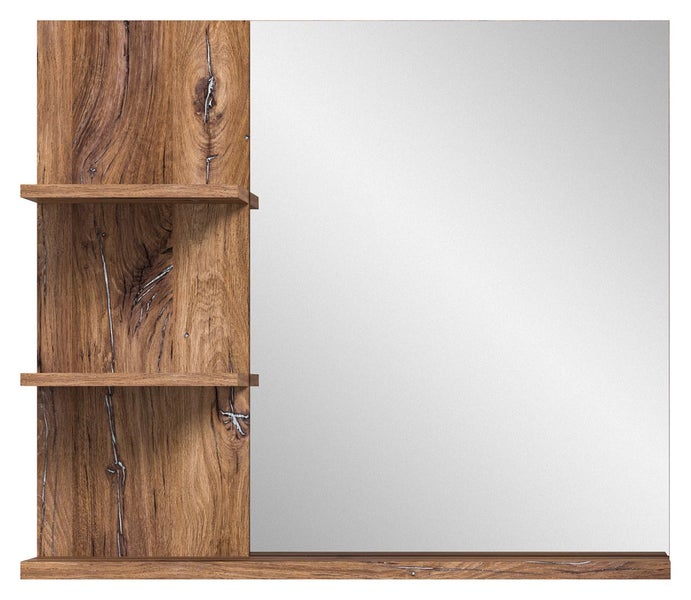 Ramon Bad Spiegel 80cm 3 Ablagen grau,Eiche dekor. 80 X 20 X 70 cm