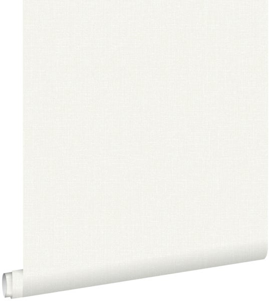 ESTAhome Tapete Leinen-Optik Weiß - 53 cm x 10.05 m - 148738