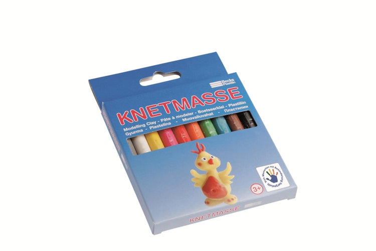 Becks Plastilin Knetmasse 10 Stangen Schulknete 220g