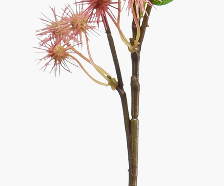 Künstliche Cosmos Blume mit drei pinken Blüten und grünem Stiel für die Innendekoration.