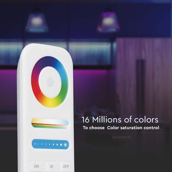Fernbedienung für Lichtsteuerung mit Farbrad, Farbsättigungsregler und Ein-/Aus-Schalter