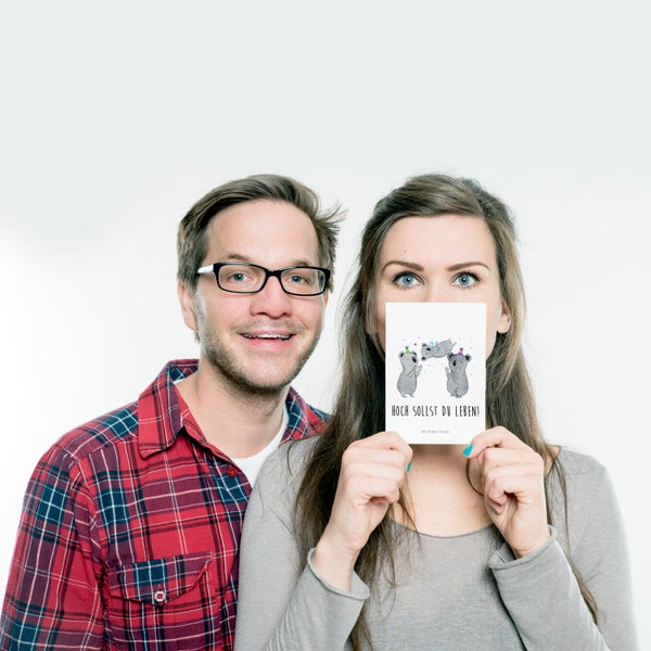 Mr. & Mrs. Panda Postkarte Koalas Geburtstag - Weiß