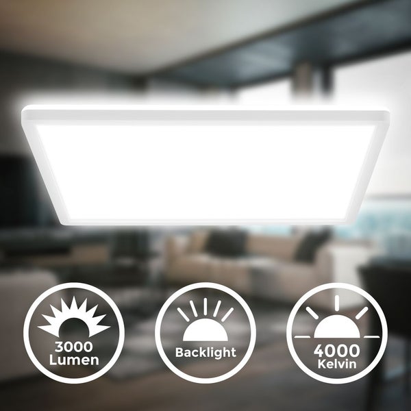 LED Panel 42x42 cm - 22W, 3000lm, flach, backlight, neutralweiß, weiß