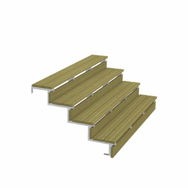 3er Set Stahl Treppenwange 4 Stufen - Option für Setzstufen-Höhe 68cm