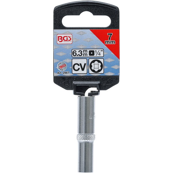 BGS Steckschlüssel-Einsatz Super Lock tief Antrieb Innenvierkant 6,3 mm (1/4) SW 7 mm - 2967
