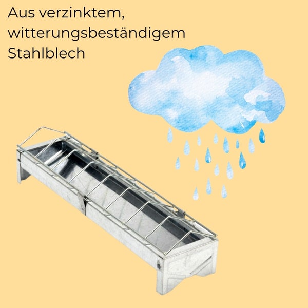 Futterraufe aus verzinktem, witterungsbeständigem Stahlblech