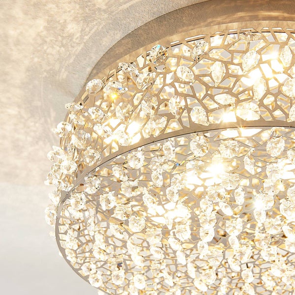 Lucande LED Deckenleuchte Felias (Modern) in Chrom (1 flammig, ) - Lampe Deckenlampe Schlafzimmerleuchte