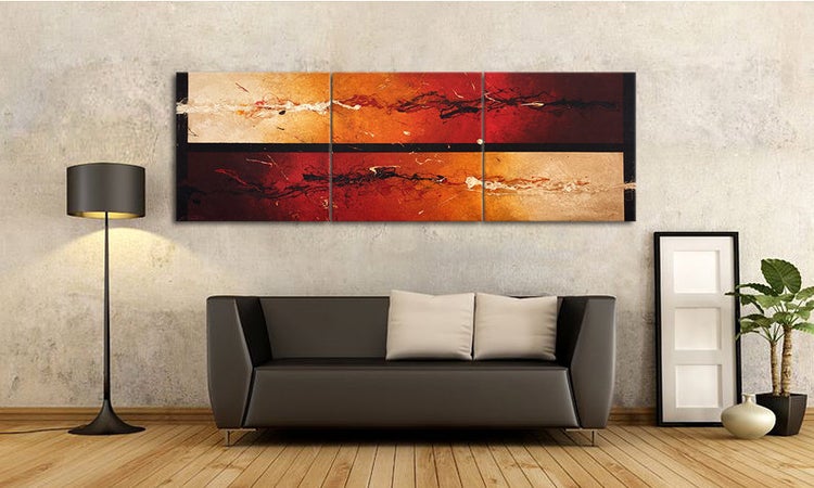 Das Wandbild -Heat Combat- 210x70x2 cm handgemaltes Unikat