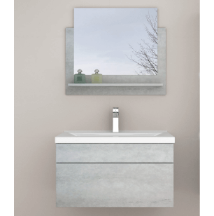 Home Deluxe - Badmöbel-Set - WANGEROOGE Grau - Medium - inkl. Waschbecken und komplettem Zubehör - Breite Waschbecken: 60 cm | Badezimmermöbel Waschtisch Badmöbelset