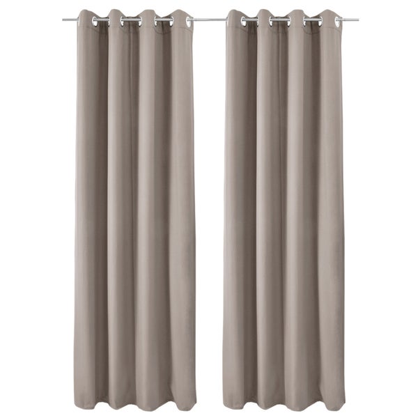 Beautissu Amelie TO Vorhang mit Öse 140x245cm Sand (2tlg)