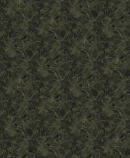 Masureel Tapete Blätter Schwarz - 53 cm x 10.05 m - 631949