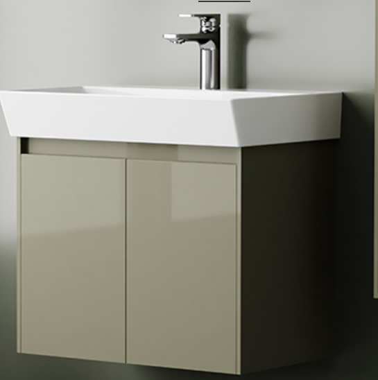 Waschtisch mit Unterschrank, Waschtischarmatur und zwei Türen