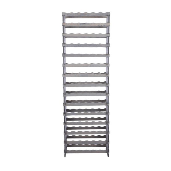 Weinregal VINOTECA FLEX PRO HxBxT 205x65x28cm 90 Flaschen auf 15 Ebenen Massives Kiefernholz Grau