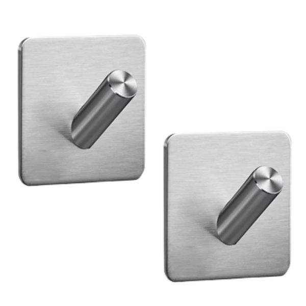 EAVY Handtuchhaken Edelstahl Silber Selbstklebend 2er pack
