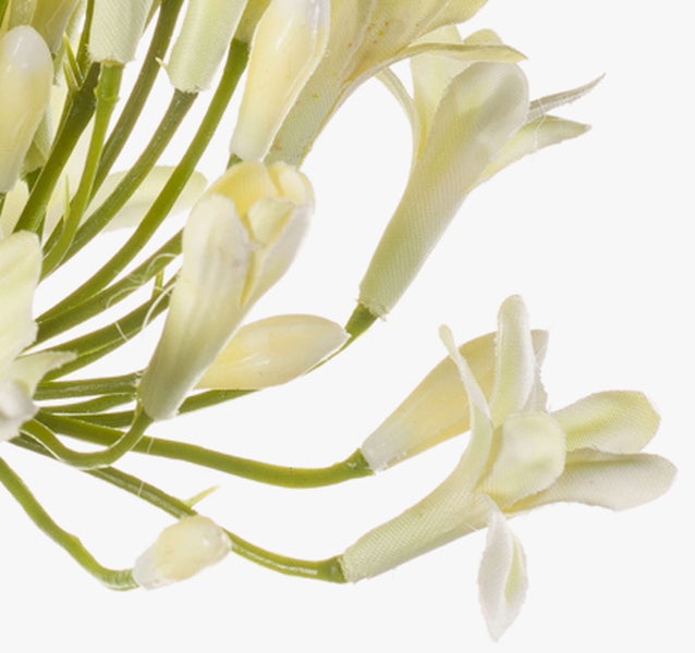 Künstliche Agapanthus-Blüte, Detailansicht der Knospen und Stiele.