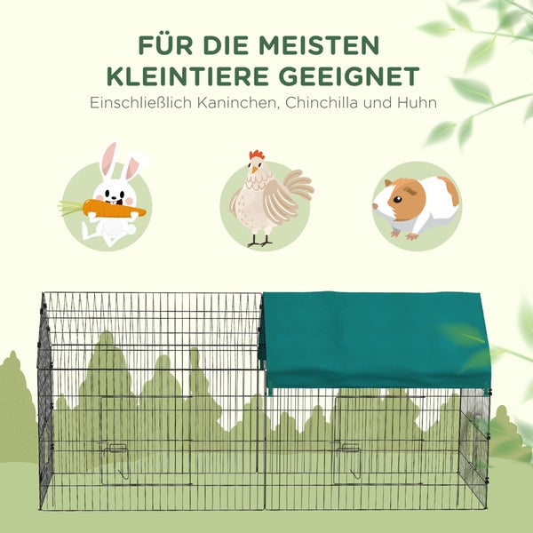 PawHut Freilaufgehege, 220L x 85B x 103H cm, Stahl, Oxfordgewebe, Grün