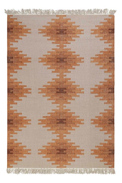 Kelim Teppich Beige Terracotta aus Wolle Belle Green Looop 80x150 cm