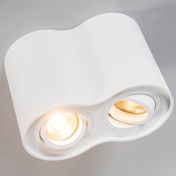 Weiße Deckenleuchte mit zwei Leuchtmitteln