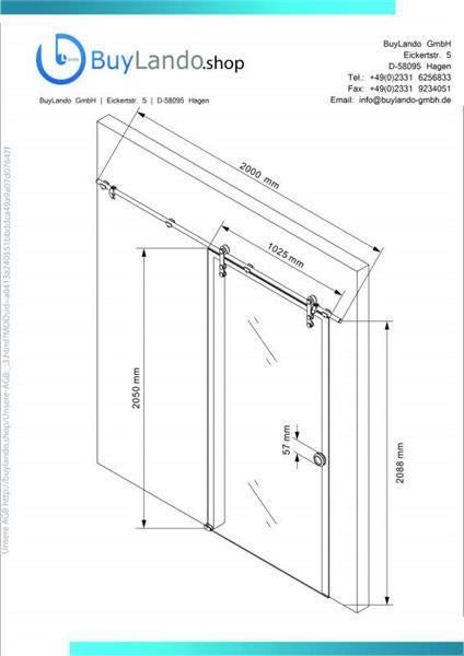 BuyLando 1025x2025 mm Glasschiebetür Zimmertür 33