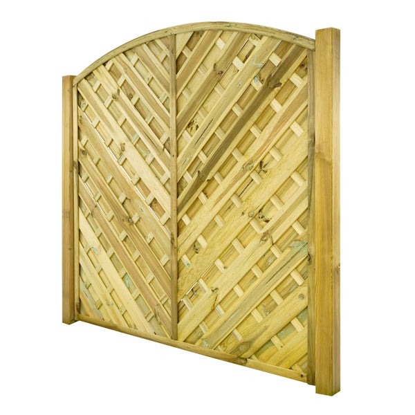 Gartenzaun aus Holz mit Rautenmuster