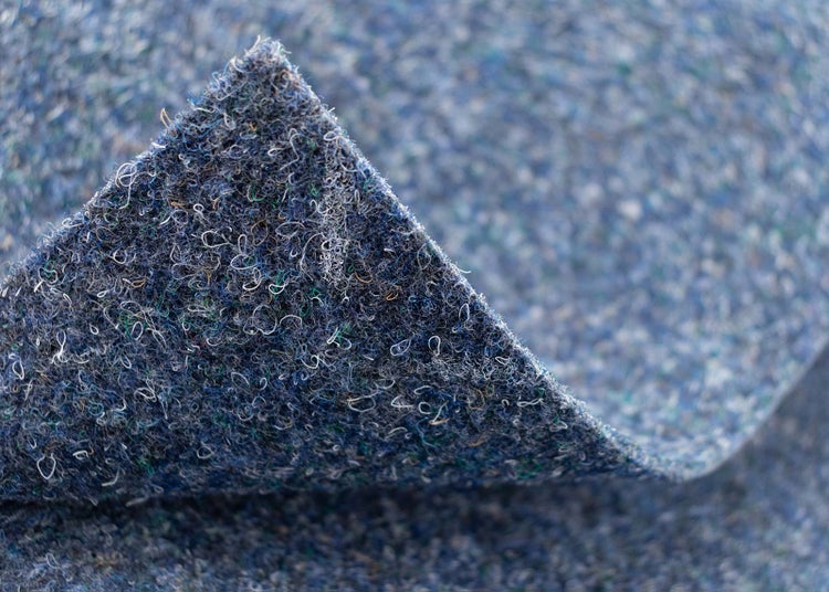 Nadelvlies Bodenbelag in Blau Nadelfilz Meterware Filz Auslegware 500 cm Breite (Meterware)