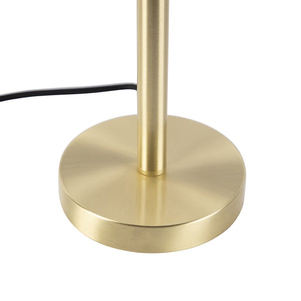 Runder Lampenfuß aus Metall mit senkrechtem Standrohr und Kabel