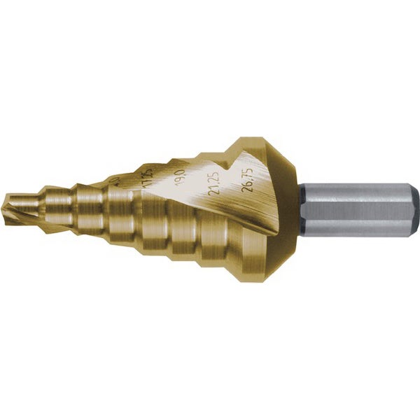 Drei Metallbohrer mit Wendelnut