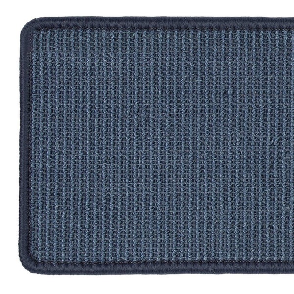 FLOORDIREKT Stufenmatte aus Sisal - Pure Nature - Umkettelt & Selbstklebend - Blau - 23,5 x 65 cm - Rechteckig ohne Lippe