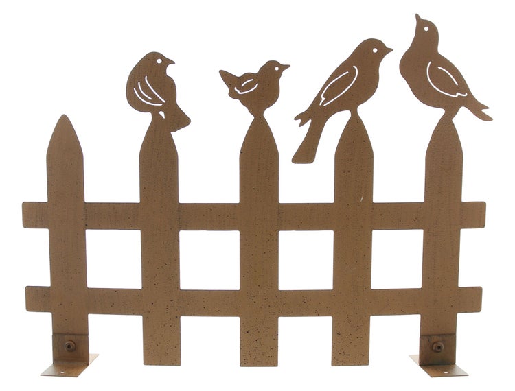 Dekorative Gartenzaun-Silhouette mit Vogeldarstellung