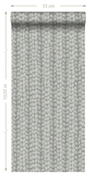 Tapetenrolle mit Strickmuster, 53 cm breit, 10,05 m lang