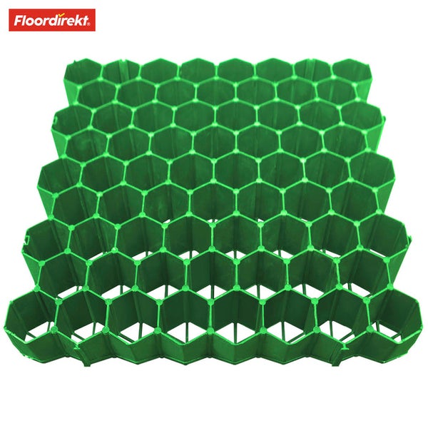 FLOORDIREKT Rasengitter - Paddockplatte für Bodenverstärkung - Strapazierfähig - Grün - 50 x 50 cm